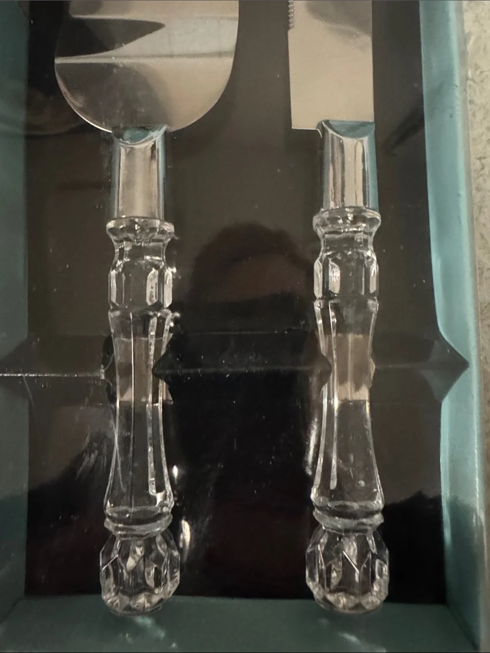 Clear Handle Cake Server and Knife Set - Clear